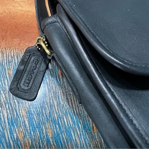 Vintage 90s Coach Legacy Scout Leather Bag black gold shoulder crossbody - Picture 4 of 16